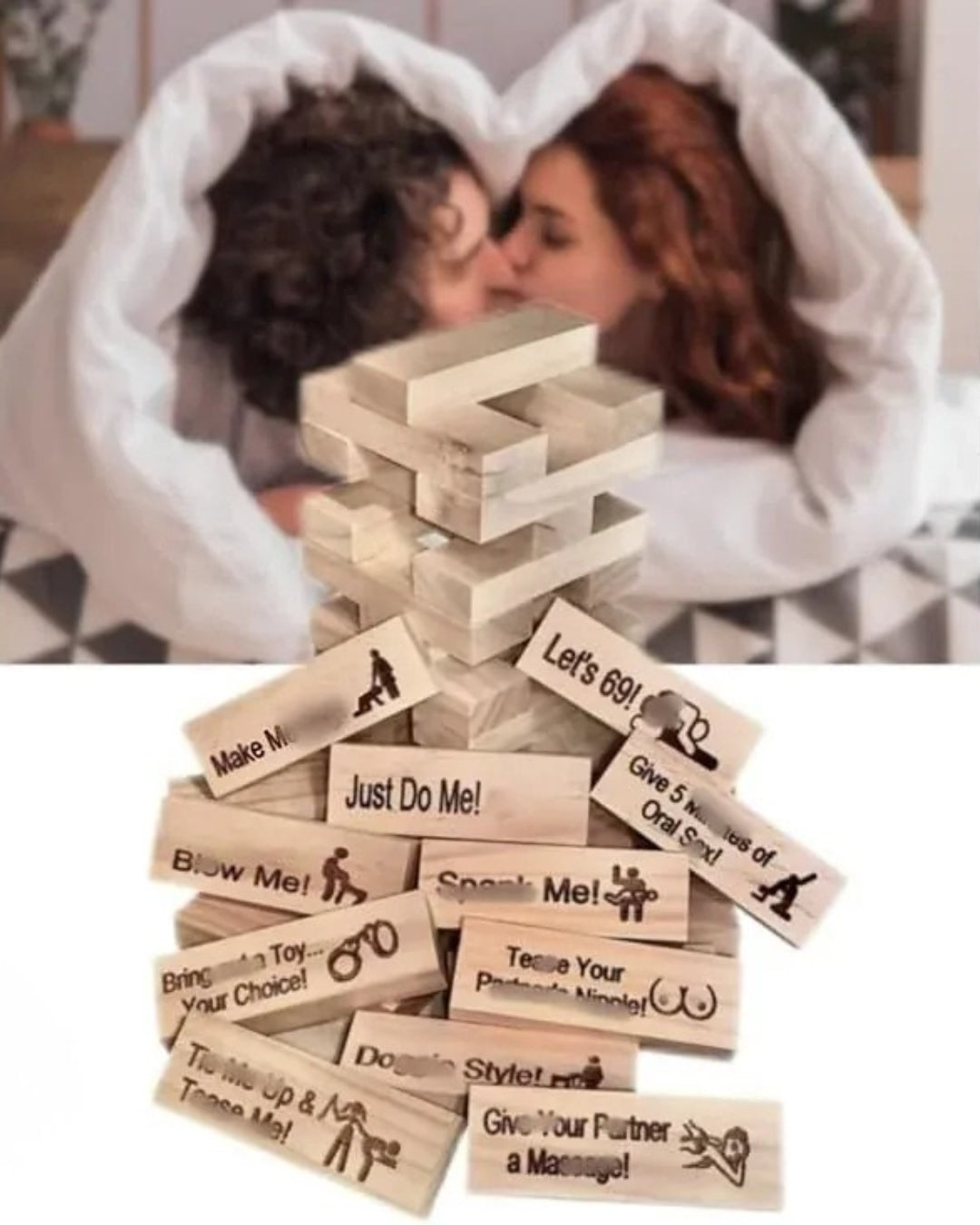 Romantic Jenga Game for Couples - Fun Date Night Activity | Perfect Gift for Couples