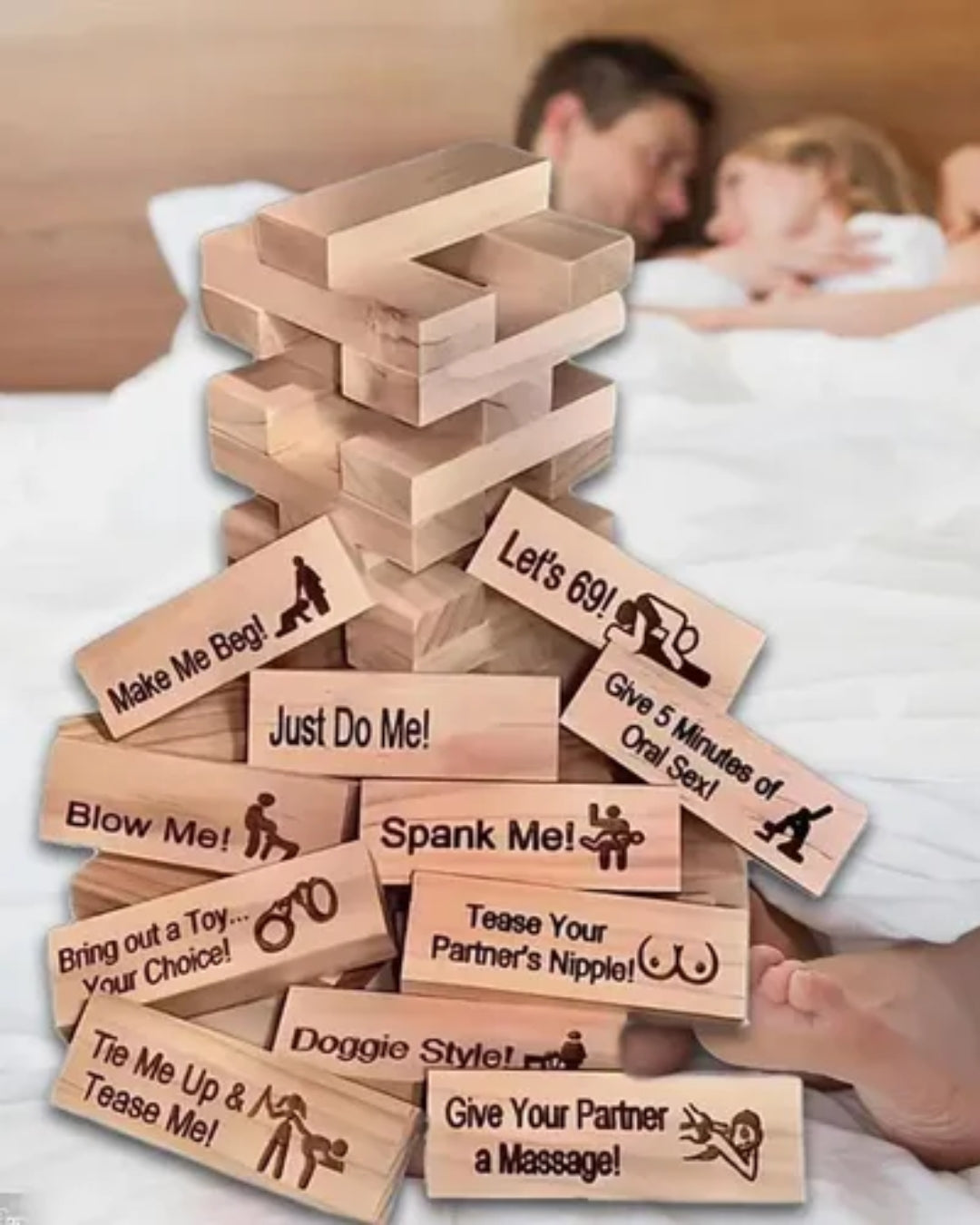 Romantic Jenga Game for Couples - Fun Date Night Activity | Perfect Gift for Couples