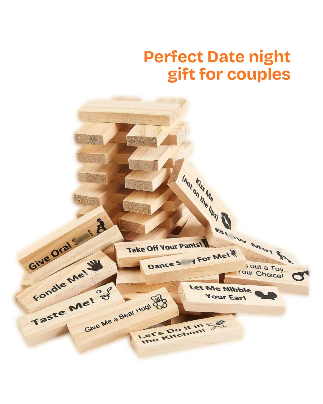 Romantic Jenga Game for Couples - Fun Date Night Activity | Perfect Gift for Couples