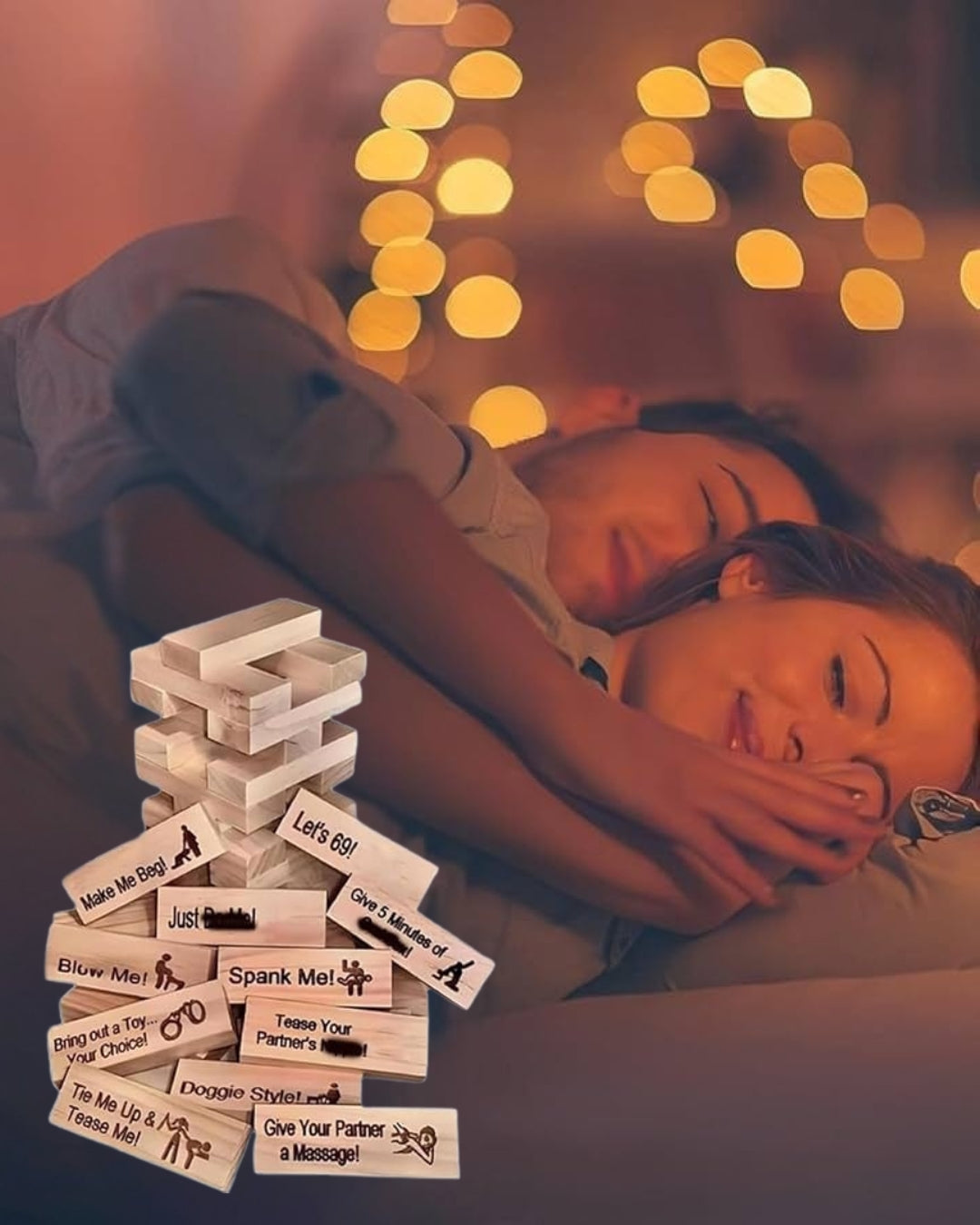Romantic Jenga Game for Couples - Fun Date Night Activity | Perfect Gift for Couples